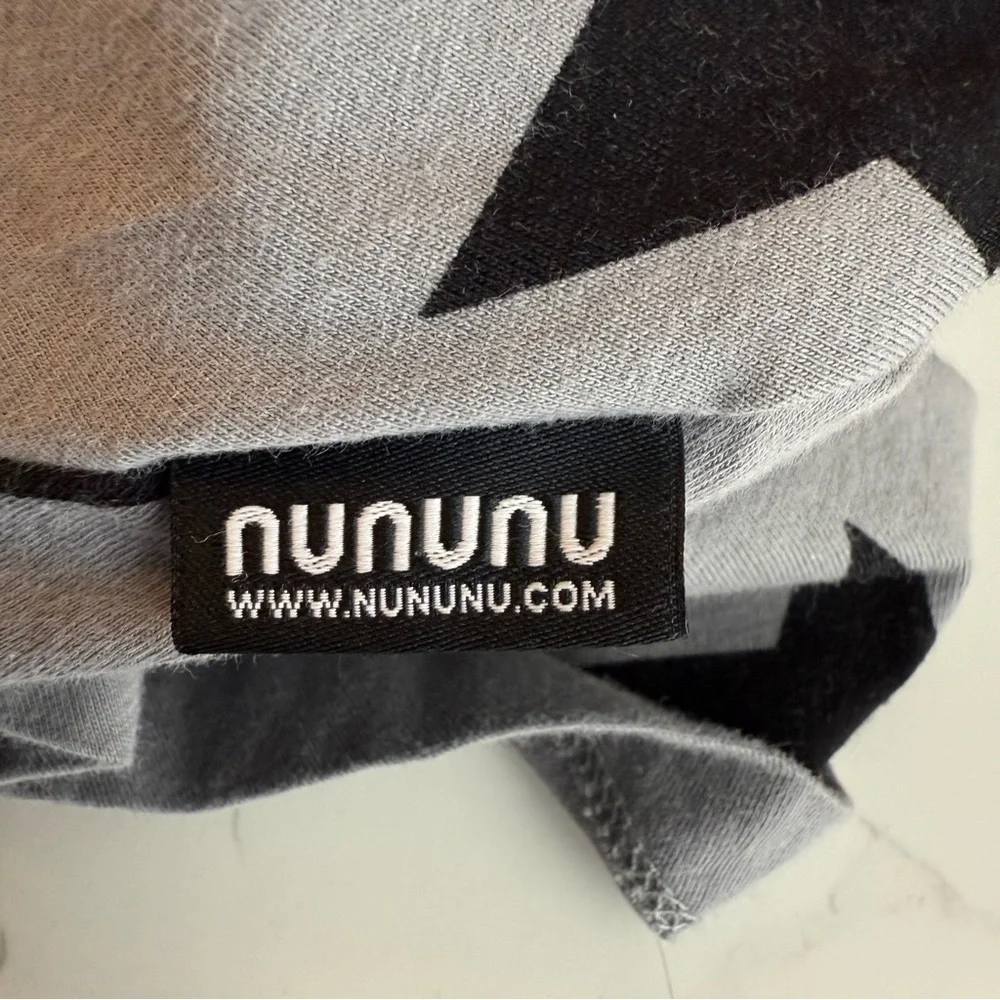 Nununu Star Print High-Low Dress • Size 3-4 • Gray & Black • Kids